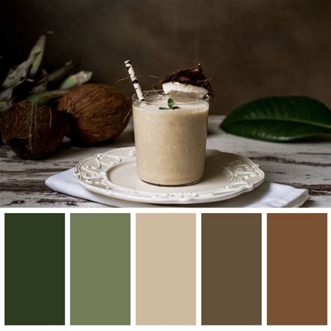 Nature-inspired green and brown color palette