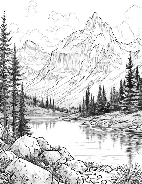 Nature scenes coloring pages