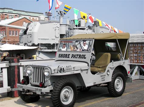 Navy Shore Patrol vehicle patrolling a naval base