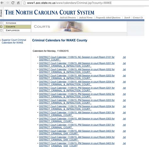 NC Court Calendar Image 3