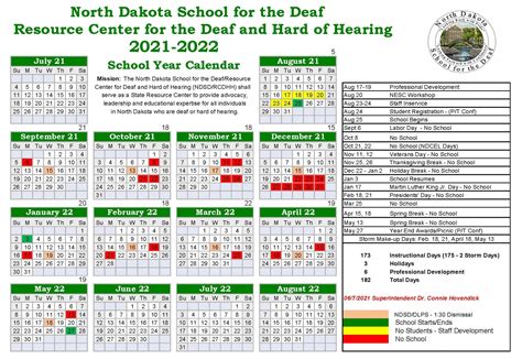 NDSU Academic Calendar Spring Semester