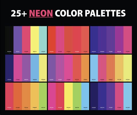 Neon color palette in futuristic design