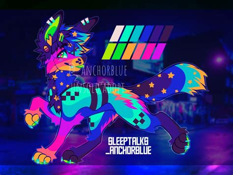 Neon dreams fursona color palette