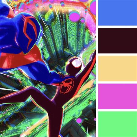 Neon Spiderman Color Palette