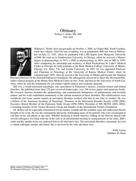 Neurology Obituaries