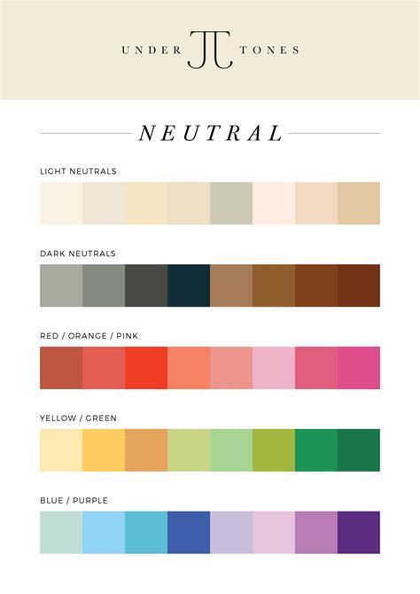 Neutral Undertone Color Palette Examples