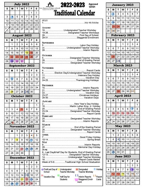 Nhc Schools Calendar Overview