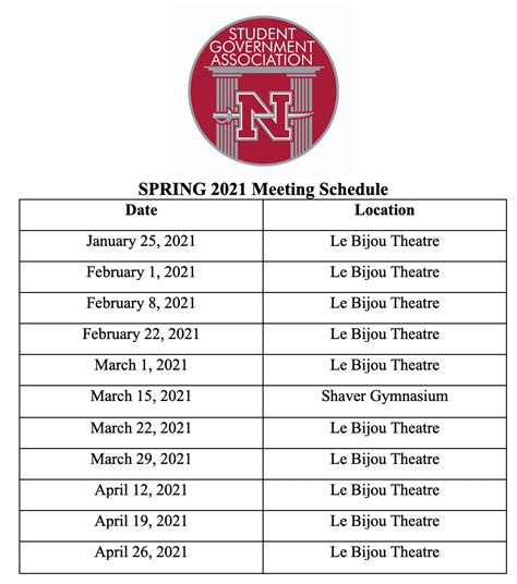 Nicholls Academic Calendar Image 2