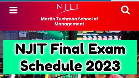 NJIT Exam Schedules