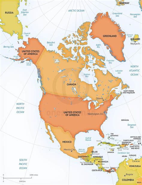 North America continent map