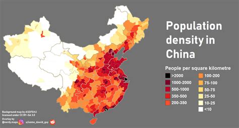 Population density in Northern China