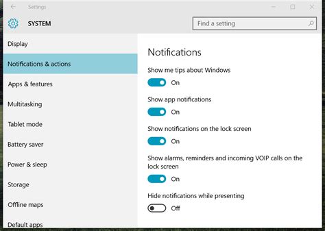 Description of Notification Settings