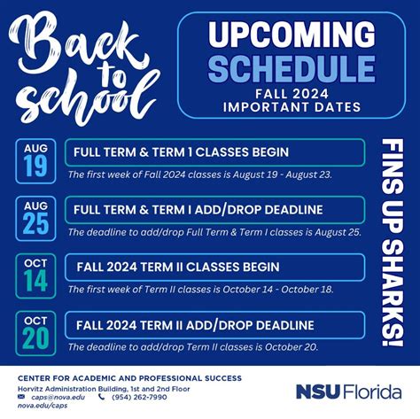 NSU Important Dates