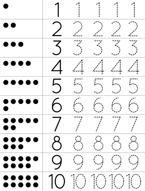 Number Tracing Templates