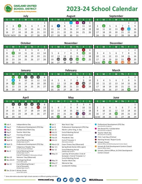 Oakland School Year Calendar and Academic Success