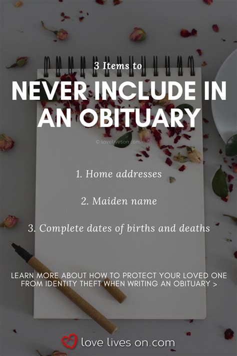 Key elements of an obituary