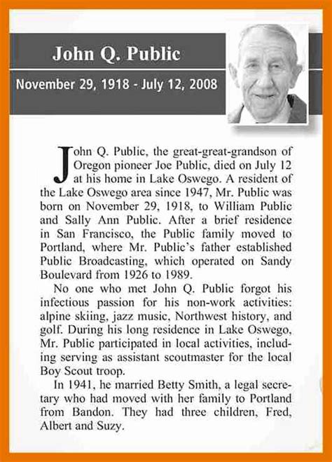 Obituary Missoula Example