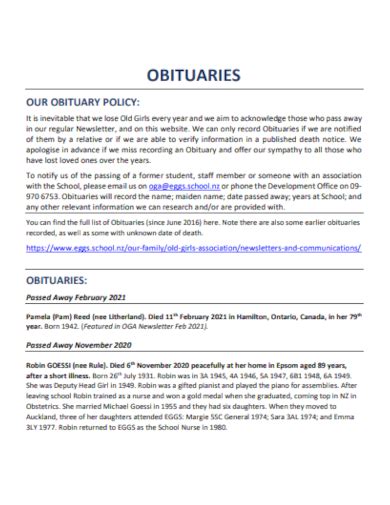 Obituary policies 10