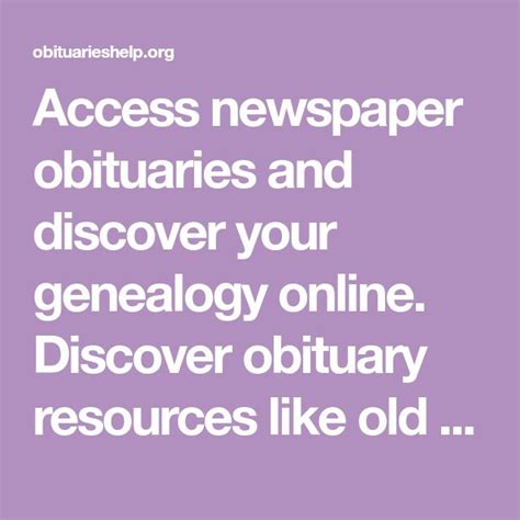 Online obituary resources