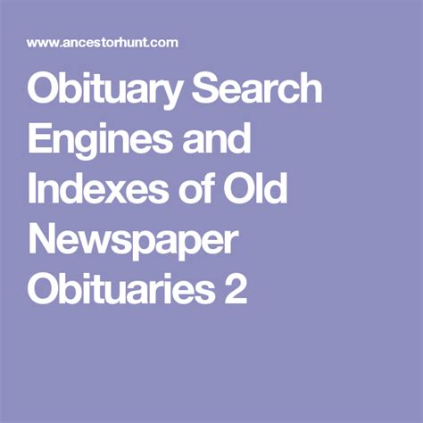 Obituary search engine