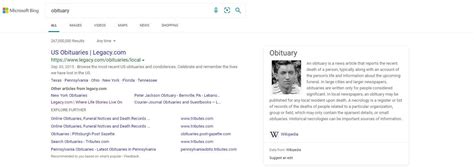 Obituary Search Engines