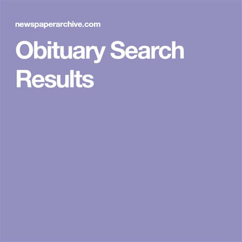 Search results for obituaries