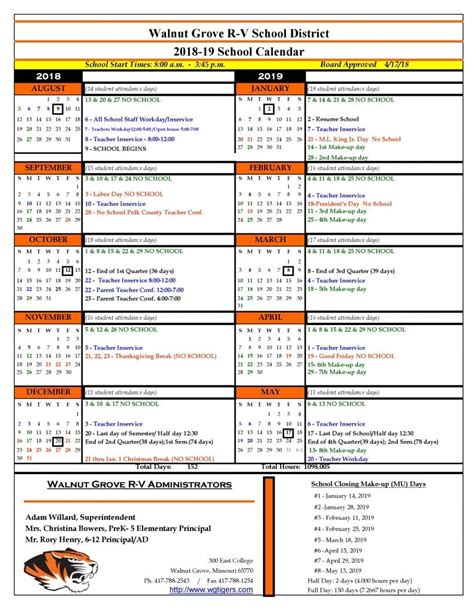 OCC Academic Calendar Overview