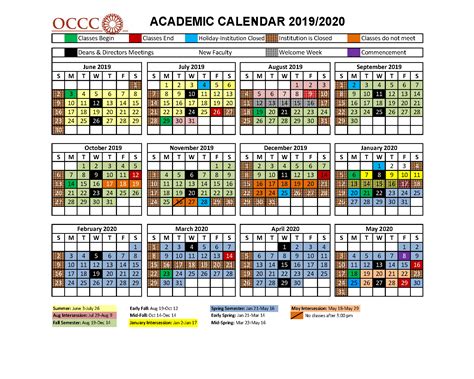 OCC Calendar Guide Scheduling