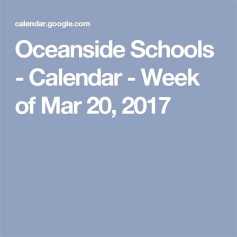 Benefits of Using the Oceanside Unified Calendar