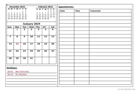 October 24 2024 Appointment Calendar