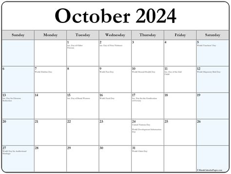 October 24 2024 Event Calendar