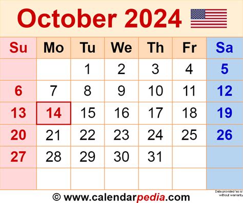 October 24 2024 Holiday Calendar