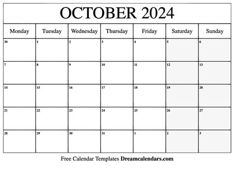 October 24 2024 Organizer Calendar