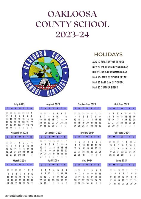 Okaloosa Schools Calendar Image 1