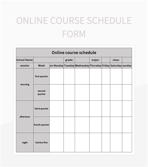 Online Course Schedules