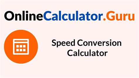 Online speed conversion tool