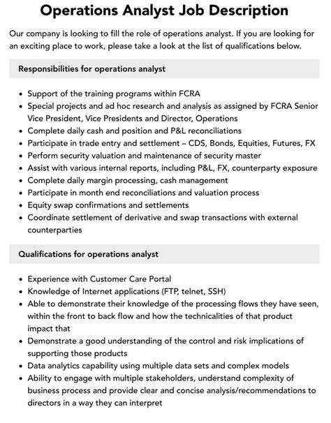 Operations Analyst 6