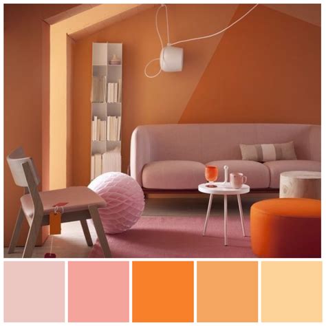 Orange red palette interior design