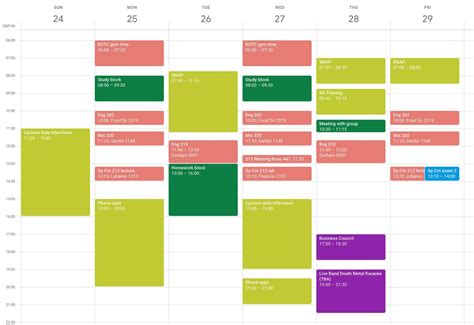 Organizing Schedules