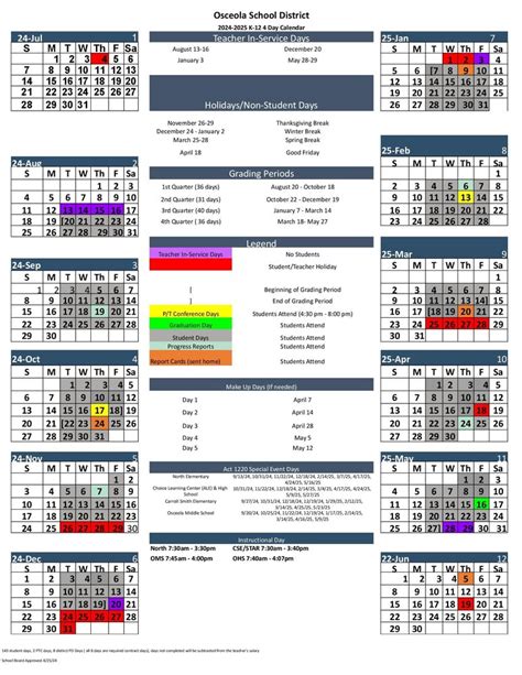 Osceola County Schools Calendar Image 1