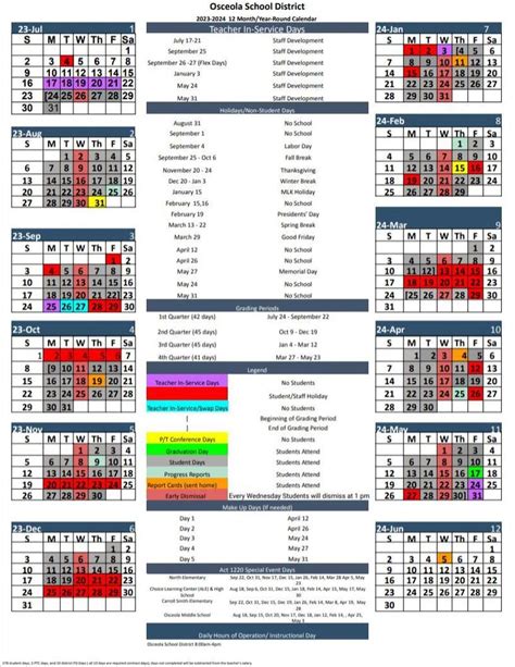 Osceola Schools Calendar Tips