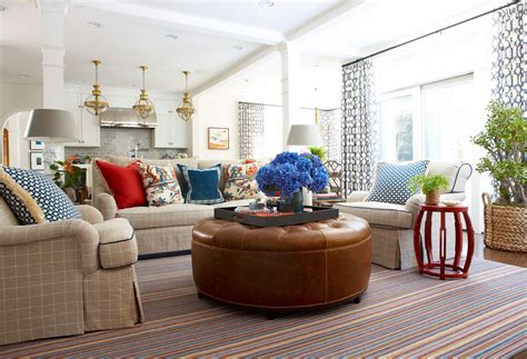 A blow up ottoman used as a decorative accent in a modern living room