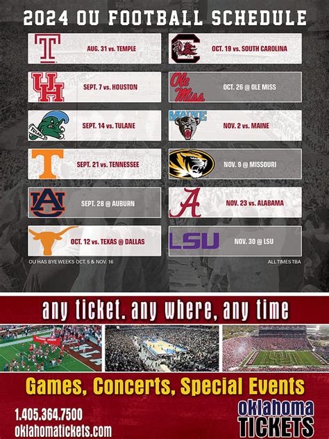 OU Football Calendar Image 2