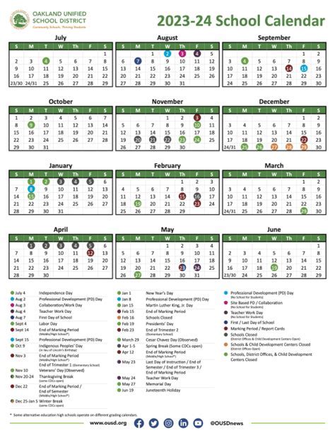 OUSD Calendar Structure