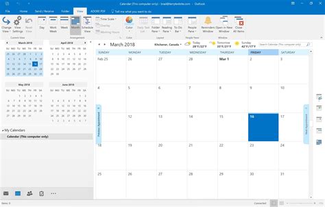 Outlook Calendar View