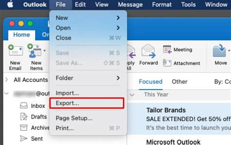 Exporting to Microsoft Outlook