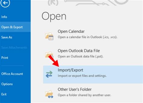 Outlook Export Feature