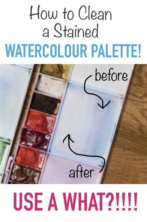 Before and after photos of a clean palette