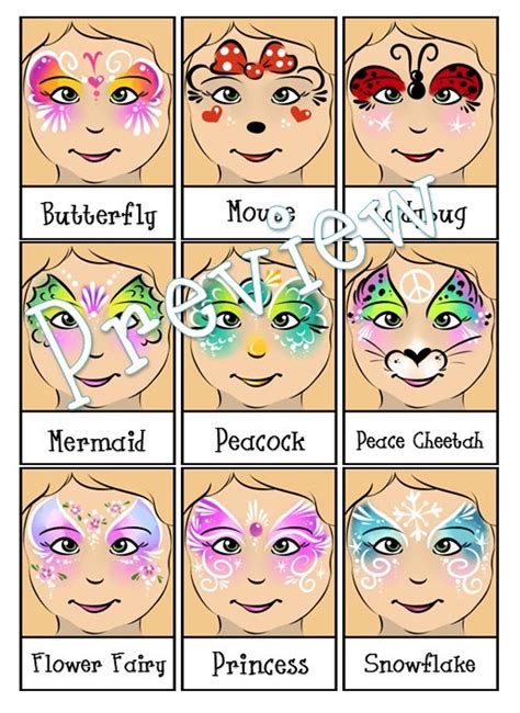 Palette Face Painting Designs