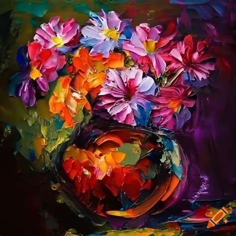 Palette Knife Flower Art